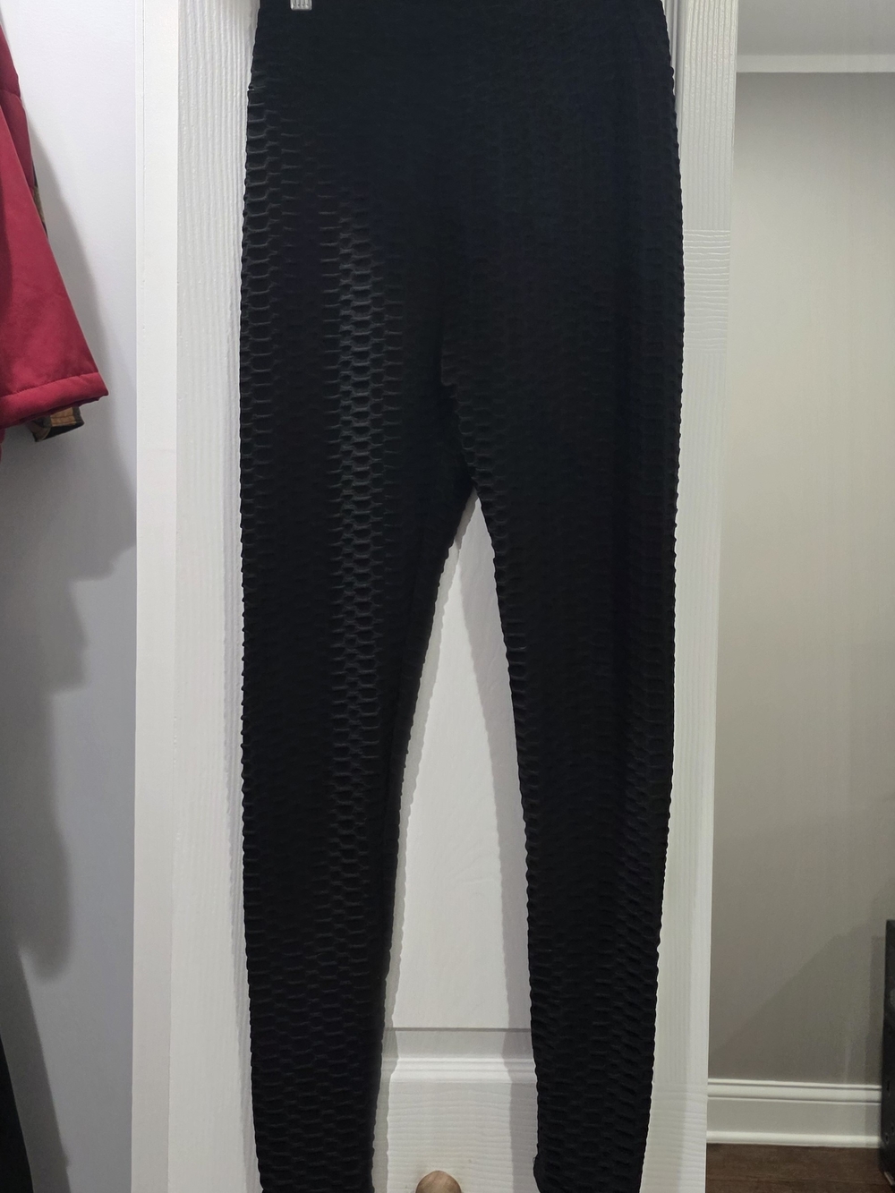 New Mix Black Textured High-Waist Leggings